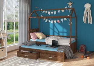 Lova ADRK Furniture Jonasek 80x180cm, rudos spalvos kaina ir informacija | Vaikiškos lovos | pigu.lt