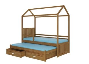 Lova ADRK Furniture Jonasek su šonine apsauga 80x180cm, tamsiai ruda kaina ir informacija | Vaikiškos lovos | pigu.lt