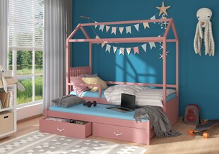 Lova ADRK Furniture Jonasek su šonine apsauga 80x180cm, rožinė kaina ir informacija | Vaikiškos lovos | pigu.lt