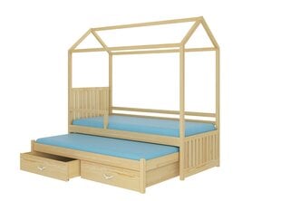 Lova ADRK Furniture Jonasek su šonine apsauga 80x180cm, šviesiai ruda kaina ir informacija | Vaikiškos lovos | pigu.lt