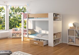 Lova ADRK Furniture Garet 80x180cm, balta/ruda kaina ir informacija | Vaikiškos lovos | pigu.lt