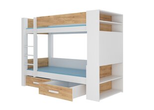 Кровать ADRK Furniture Garet 80x180см, белая/светло-коричневая цена и информация | Детские кровати | pigu.lt