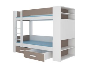 Lova ADRK Furniture Garet 80x180cm, balta/pilka kaina ir informacija | Vaikiškos lovos | pigu.lt