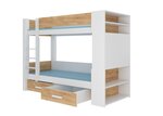 Кровать ADRK Furniture Garet 90x200см, белая/коричневая