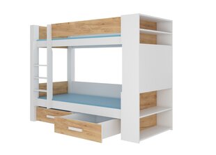 Lova ADRK Furniture Garet 90x200cm, balta/šviesiai ruda kaina ir informacija | Vaikiškos lovos | pigu.lt