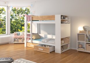 Кровать ADRK Furniture Garet 90x200см, белая/светло-коричневая цена и информация | Детские кровати | pigu.lt