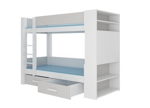 Кровать ADRK Furniture Garet 90x200см, белая/светло-серая цена и информация | Детские кровати | pigu.lt