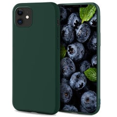 Чехол Moozy Lifestyle для iPhone 12 mini, силиконовый чехол с матовым покрытием и подкладкой из мягкой микрофибры, темно-зеленый цена и информация | Чехлы для телефонов | pigu.lt