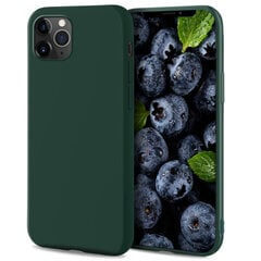 Чехол Moozy Lifestyle для iPhone 12 Pro Max, силиконовый чехол с матовым покрытием и подкладкой из мягкой микрофибры, темно-зеленый цена и информация | Чехлы для телефонов | pigu.lt