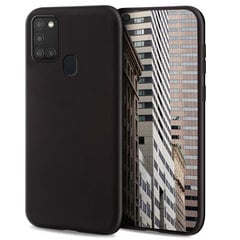 Чехол Moozy Lifestyle для Samsung A21s, силиконовый чехол с матовым покрытием и подкладкой из мягкой микрофибры, черный цена и информация | Чехлы для телефонов | pigu.lt