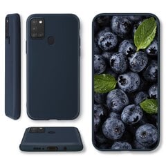 Чехол Moozy Lifestyle для Samsung A21s, силиконовый чехол с матовым покрытием и подкладкой из мягкой микрофибры, полуночно-синий цена и информация | Чехлы для телефонов | pigu.lt