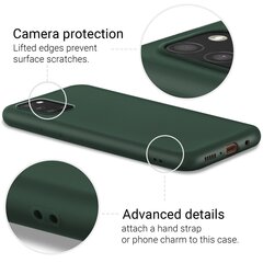 Чехол Moozy Lifestyle для Samsung A51, силиконовый чехол с матовым покрытием и подкладкой из мягкой микрофибры, темно-зеленый цена и информация | Чехлы для телефонов | pigu.lt