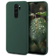 Чехол Moozy Lifestyle для Xiaomi Redmi Note 8 Pro, силиконовый чехол с матовым покрытием и подкладкой из мягкой микрофибры, темно-зеленый цена и информация | Чехлы для телефонов | pigu.lt