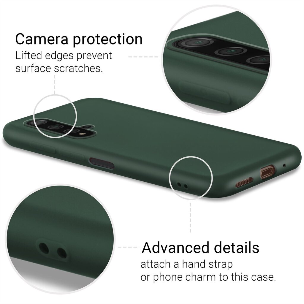 Moozy Minimalist dėklas, skirtas Huawei Nova 5T ir Honor 20, tamsiai žalias kaina ir informacija | Telefono dėklai | pigu.lt