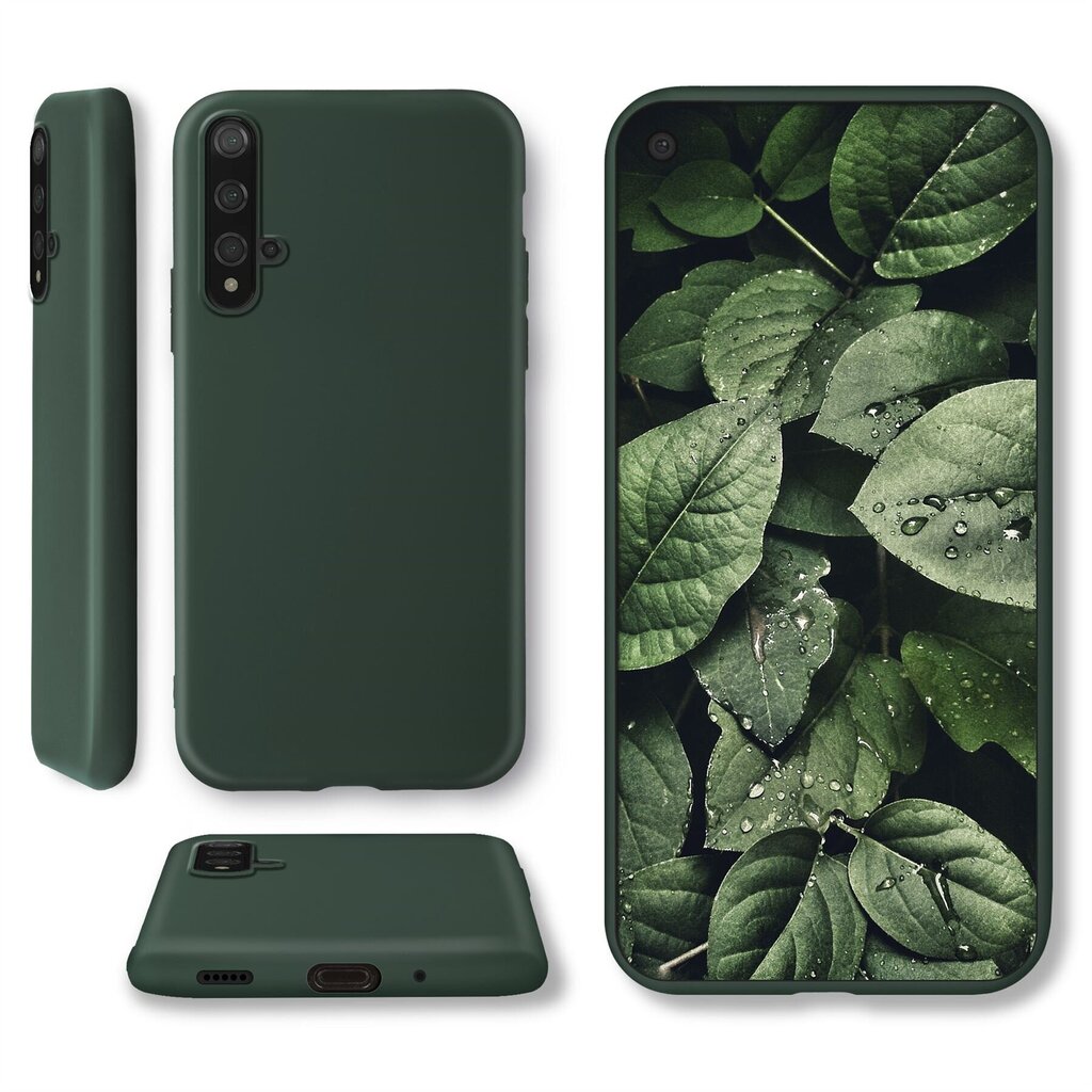 Moozy Minimalist dėklas, skirtas Huawei Nova 5T ir Honor 20, tamsiai žalias kaina ir informacija | Telefono dėklai | pigu.lt