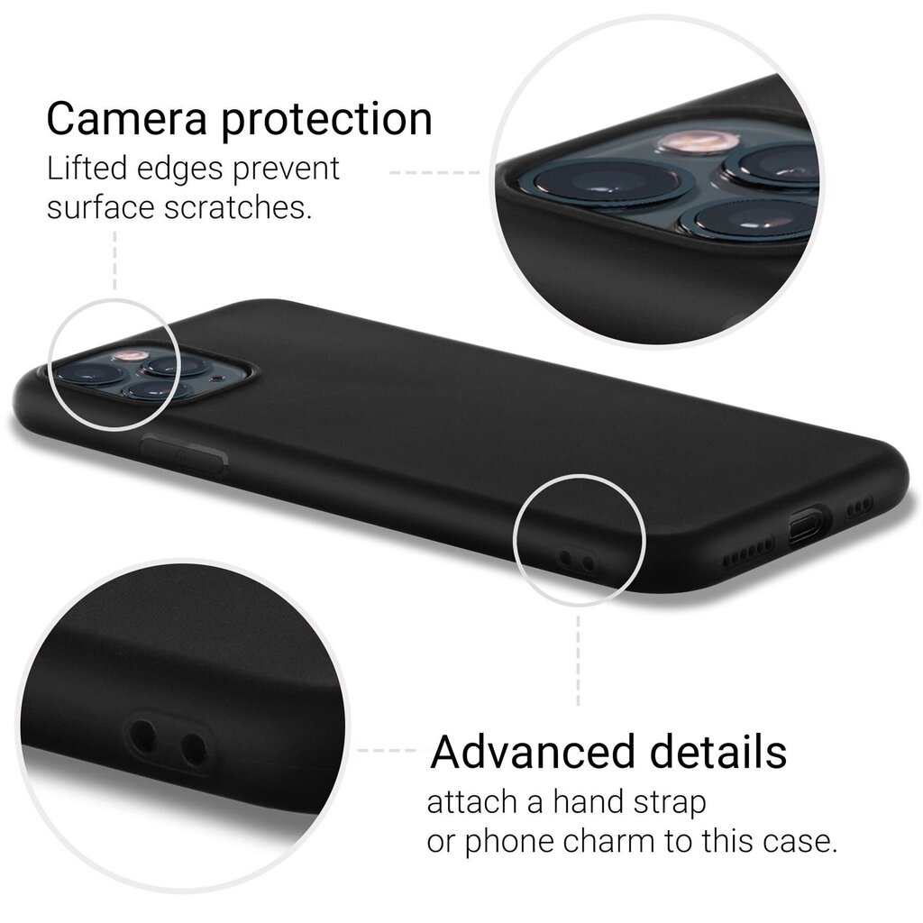 Moozy Minimalist dėklas, skirtas iPhone 11 Pro, juodas kaina ir informacija | Telefono dėklai | pigu.lt
