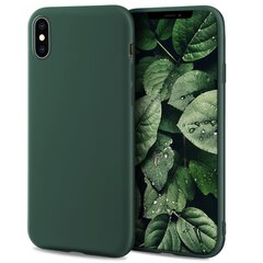 Силиконовый чехол Moozy Minimalist для iPhone X и iPhone XS, тонкий и матовый чехол из силикона TPU, темно-зеленый цена и информация | Чехлы для телефонов | pigu.lt