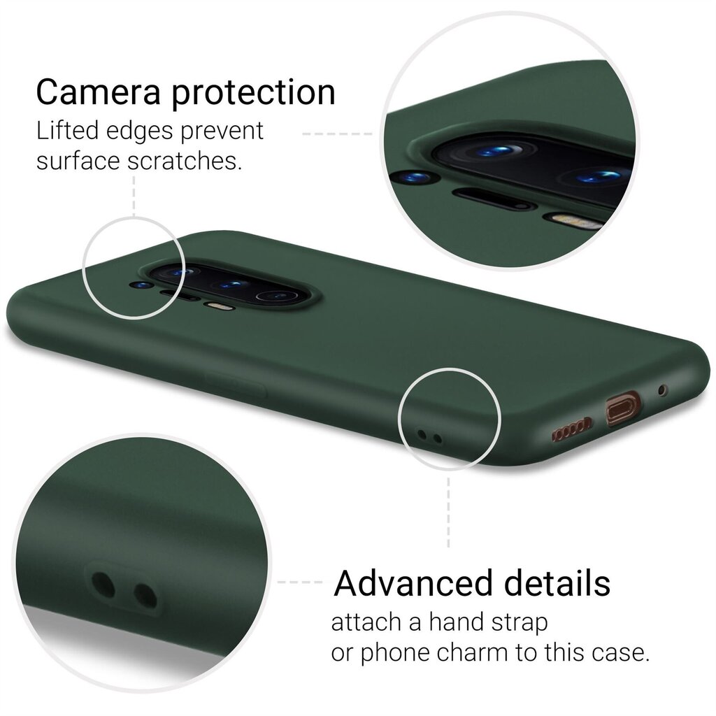 Moozy Minimalist dėklas, skirtas OnePlus 8 Pro, tamsiai žalias kaina ir informacija | Telefono dėklai | pigu.lt