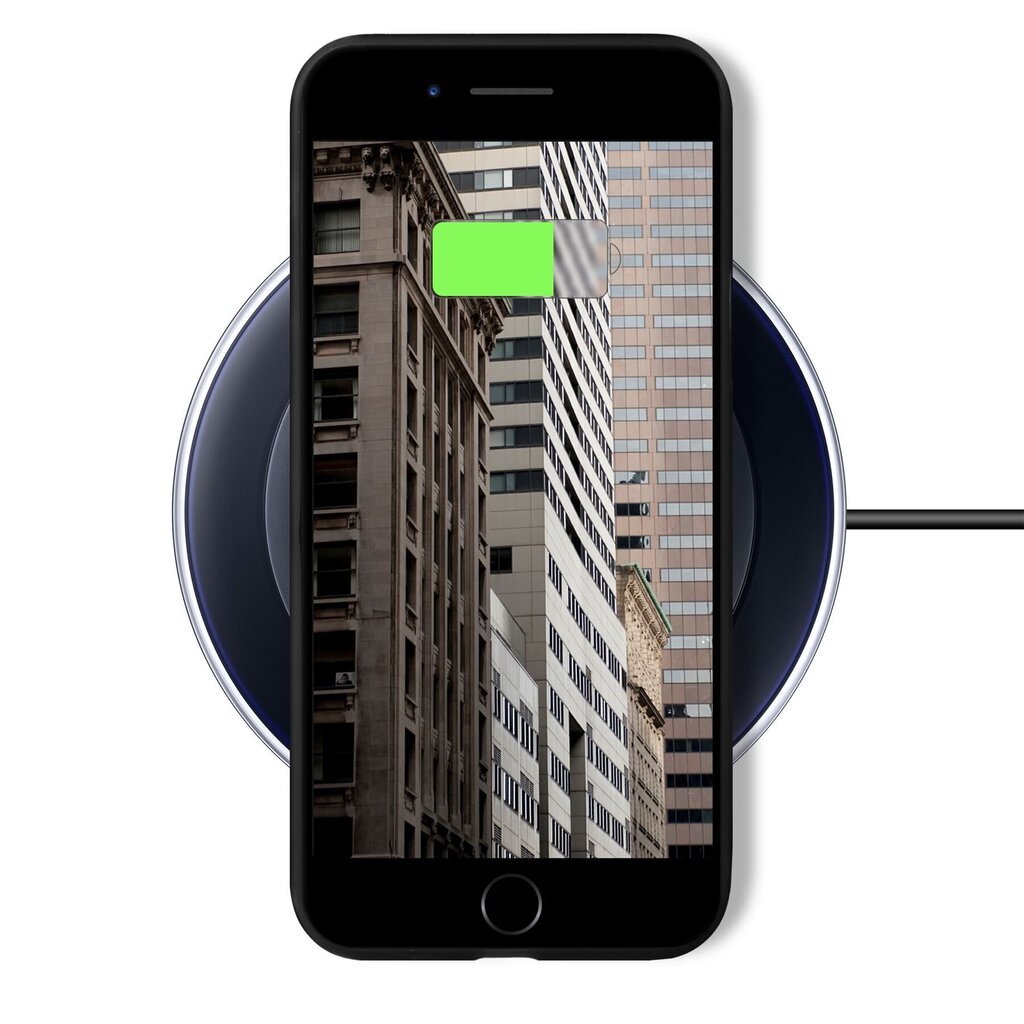 Moozy Lifestyle dėklas, skirtas iPhone SE 2020, iPhone 8 ir iPhone 7, juodas kaina ir informacija | Telefono dėklai | pigu.lt