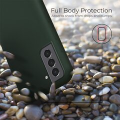 Чехол Moozy Lifestyle для Samsung S21 5G, Samsung S21 - силиконовый чехол с матовым покрытием и подкладкой из мягкой микрофибры, темно-зеленый цена и информация | Чехлы для телефонов | pigu.lt