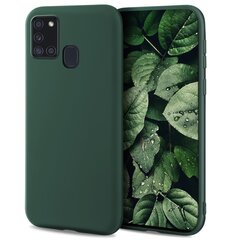 Силиконовый Чехол Moozy Minimalist для Samsung A21s – тонкий и матовый чехол из силикона TPU, темно-зеленый цена и информация | Чехлы для телефонов | pigu.lt