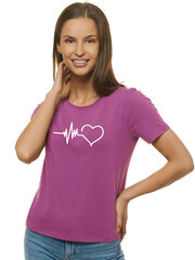 Marškinėliai moterims Heartbeat JS/SD211-43164, violetiniai kaina ir informacija | Marškinėliai moterims | pigu.lt