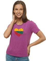 Marškinėliai moterims LTU JS/SD211-43162, violetiniai цена и информация | Женские футболки | pigu.lt