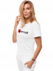Marškinėliai moterims Nenervuok JS/SD211-43280, balti цена и информация | Футболка женская | pigu.lt