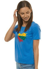Marškinėliai moterims LTU JS/SD211-43161, mėlyni цена и информация | Футболка женская | pigu.lt