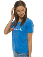 Marškinėliai moterims Nenervuok JS/SD211-43278, mėlyni kaina ir informacija | Marškinėliai moterims | pigu.lt