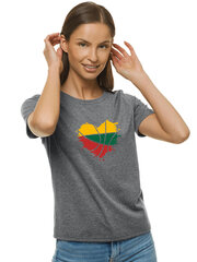 Marškinėliai moterims LTU JS/SD211-43159, pilki kaina ir informacija | Marškinėliai moterims | pigu.lt