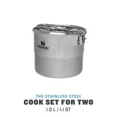 Набор The Stainless Steel Cook Set For Two для приготовления пищи на двоих, 1 л, нержавеющая сталь цена и информация | Кастрюли, скороварки | pigu.lt