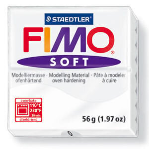 Modelinas Fimo Soft White 56g., baltas kaina ir informacija | Piešimo, tapybos, lipdymo reikmenys | pigu.lt