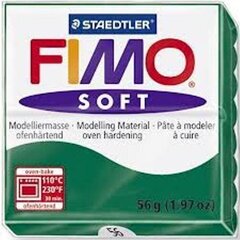 Моделин Fimo Soft Emerald, 56 гр., зелёный цена и информация | Принадлежности для рисования, лепки | pigu.lt