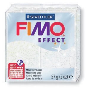 Modelinas Fimo Effect Glitter white 56g. baltas kaina ir informacija | Piešimo, tapybos, lipdymo reikmenys | pigu.lt