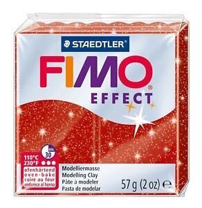 Modelinas Fimo Effect Glitter red 56g. raudonas kaina ir informacija | Piešimo, tapybos, lipdymo reikmenys | pigu.lt