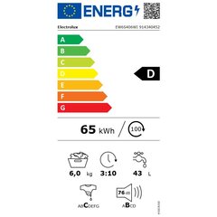 Electrolux EW6S406WI kaina ir informacija | Skalbimo mašinos | pigu.lt