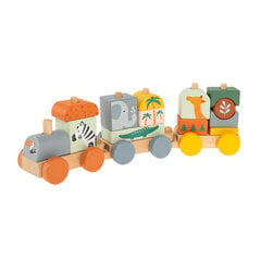 Medinis traukinukas iš kaladėlių Zookabee Smiki, 6822035 kaina ir informacija | Žaislai kūdikiams | pigu.lt