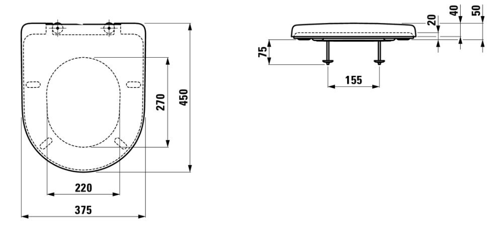 Unitazo dangtis Laufen Pro 8.9395.9, 37,4 x 44,3 cm цена и информация | Priedai unitazams, bidė | pigu.lt