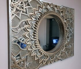 Medinis pakabinamas veidrodis Mandala, 78x58 цена и информация | Зеркала | pigu.lt