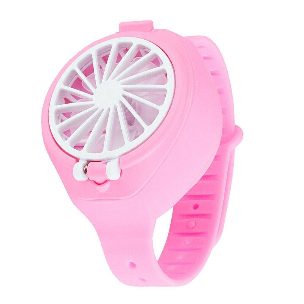 RoGer Portable Mini Watch Fan USB for Children Pink kaina ir informacija | Ventiliatoriai | pigu.lt