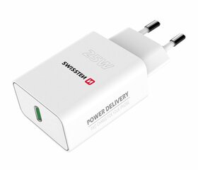 Сетевое зарядное устройство Swissten Premium 25W USB-C PD, белое цена и информация | Зарядные устройства для телефонов | pigu.lt