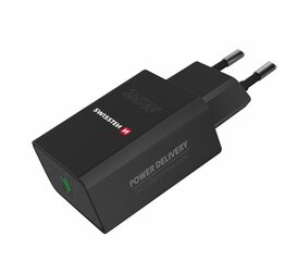 Swissten Premium 25W kelioninis įkroviklis USB-C PD 3.0, Juodas kaina ir informacija | Krovikliai telefonams | pigu.lt