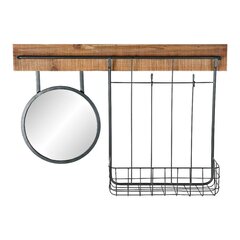 Sieninis veidrodis DKD Home Decor Juoda Metalinis Eglė Veidrodis (80 x 15 x 20 cm) kaina ir informacija | Veidrodžiai | pigu.lt