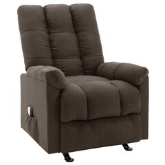 Atlošiamas masažinis krėslas vidaXL, tamsiai rudas kaina ir informacija | Svetainės foteliai | pigu.lt