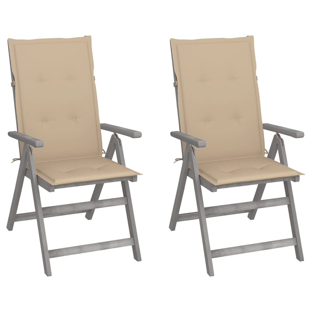 Atlošiamos sodo kėdės su pagalvėmis, 2vnt. kaina ir informacija | Lauko kėdės, foteliai, pufai | pigu.lt