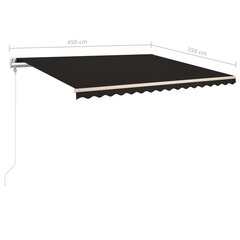 Automatinė ištraukiama markizė, 450x350 cm, pilka цена и информация | Зонты, маркизы, стойки | pigu.lt