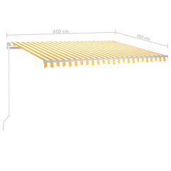 Automatinė ištraukiama markizė, 450x300 cm, geltona kaina ir informacija | Skėčiai, markizės, stovai | pigu.lt