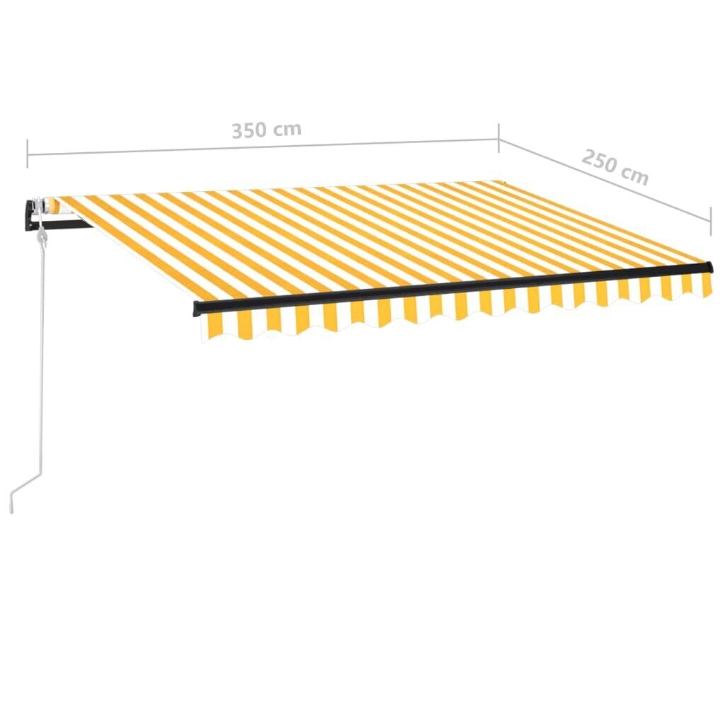 Automatinė ištraukiama markizė, 350x250 cm, geltona kaina ir informacija | Skėčiai, markizės, stovai | pigu.lt