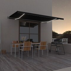 Automatinė markizė su led/vėjo jutikliu, 500x350 cm, pilka цена и информация | Зонты, маркизы, стойки | pigu.lt